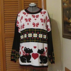 Christmas Sweater Featuring Scottie Dogs, One Size Fits All
